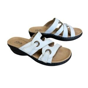 CLARKS COLLECTION Women’s White Merliah 2 Cove Slide Sandals
